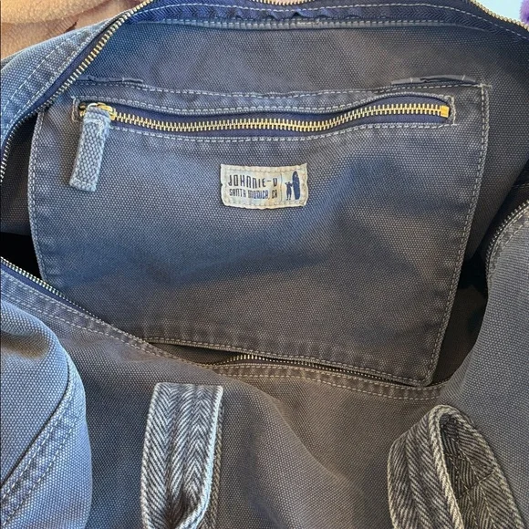 NWT JOHNNIE-O Classic Canvas Duffel Bag Washed Indigo Travel Weekend Carry On - Picture 9 of 9